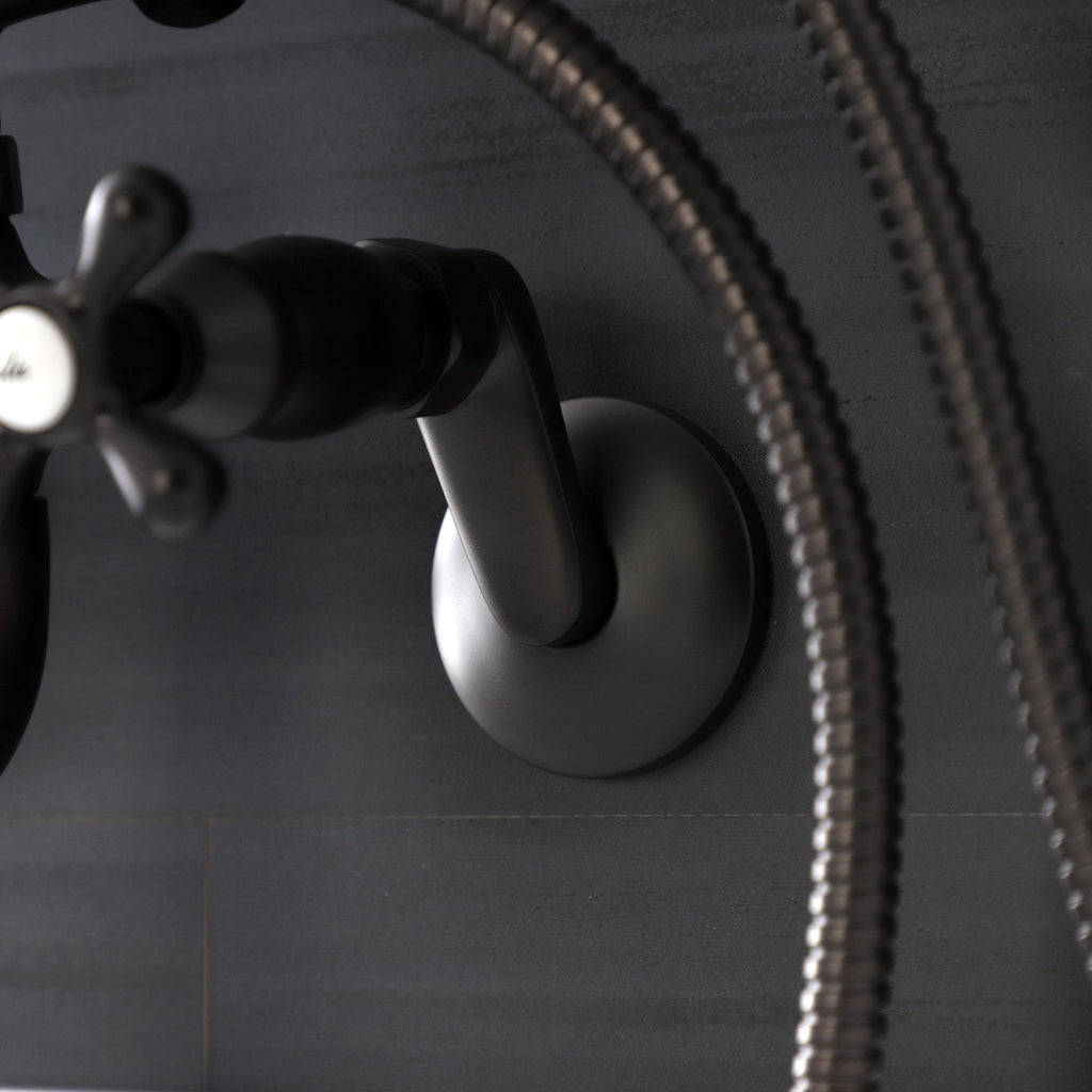 Kingston Two-Handle Clawfoot Tub Faucet with Hand Shower