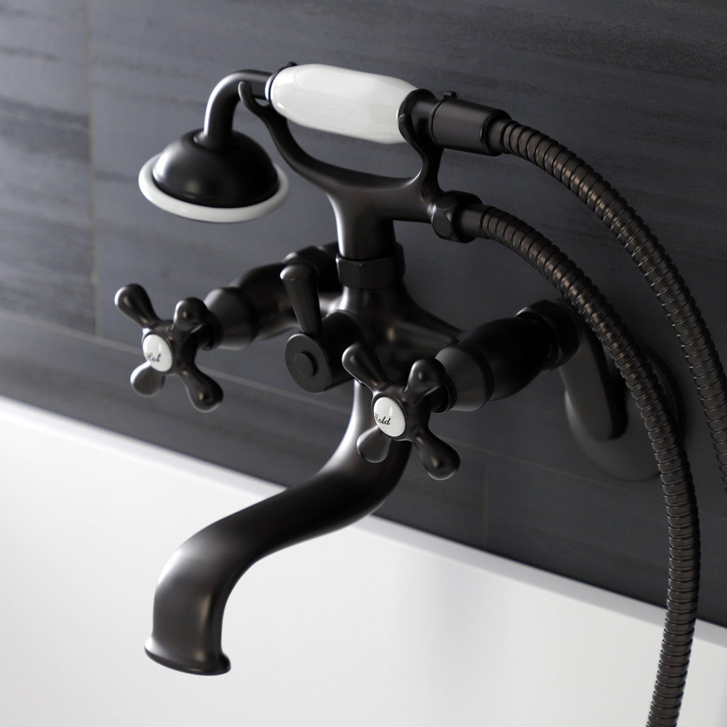 Kingston Two-Handle Clawfoot Tub Faucet with Hand Shower