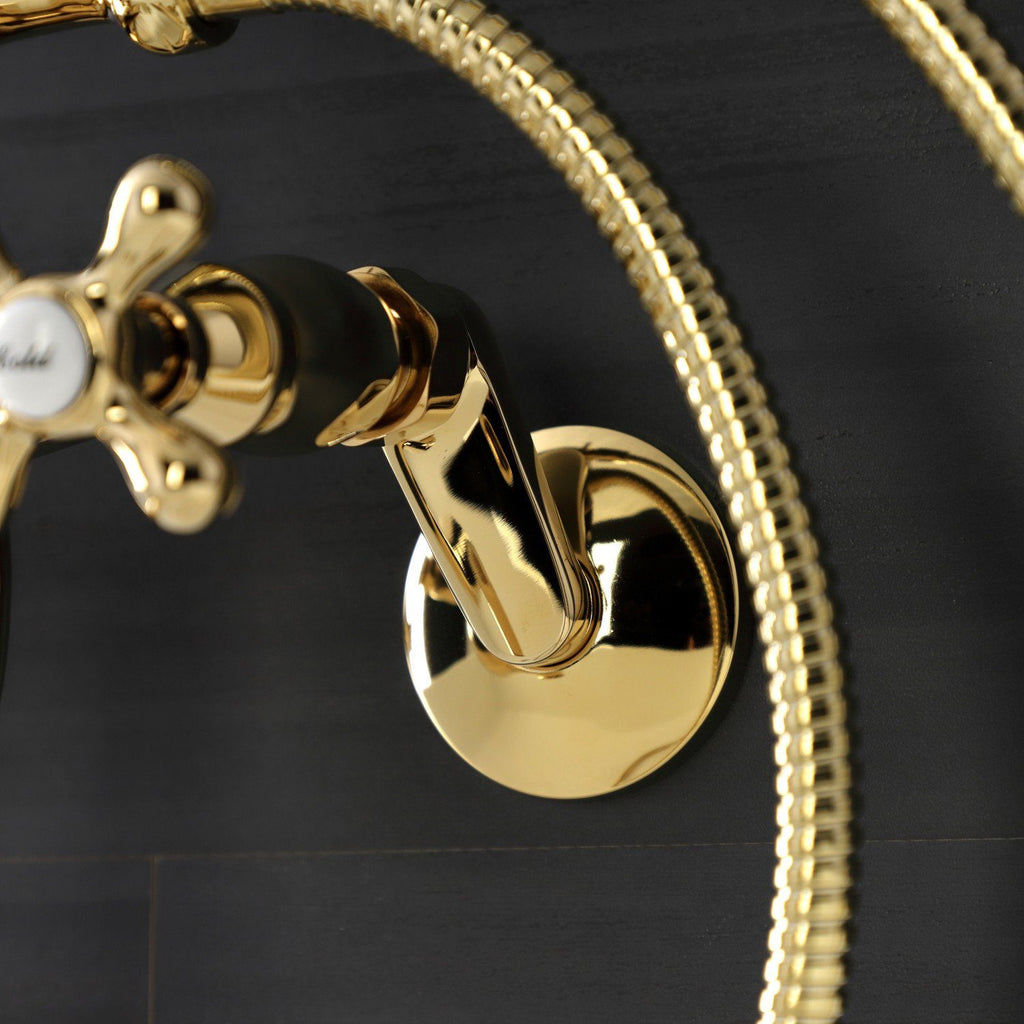 Kingston Two-Handle Clawfoot Tub Faucet with Hand Shower