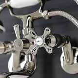 Kingston Two-Handle Clawfoot Tub Faucet with Hand Shower