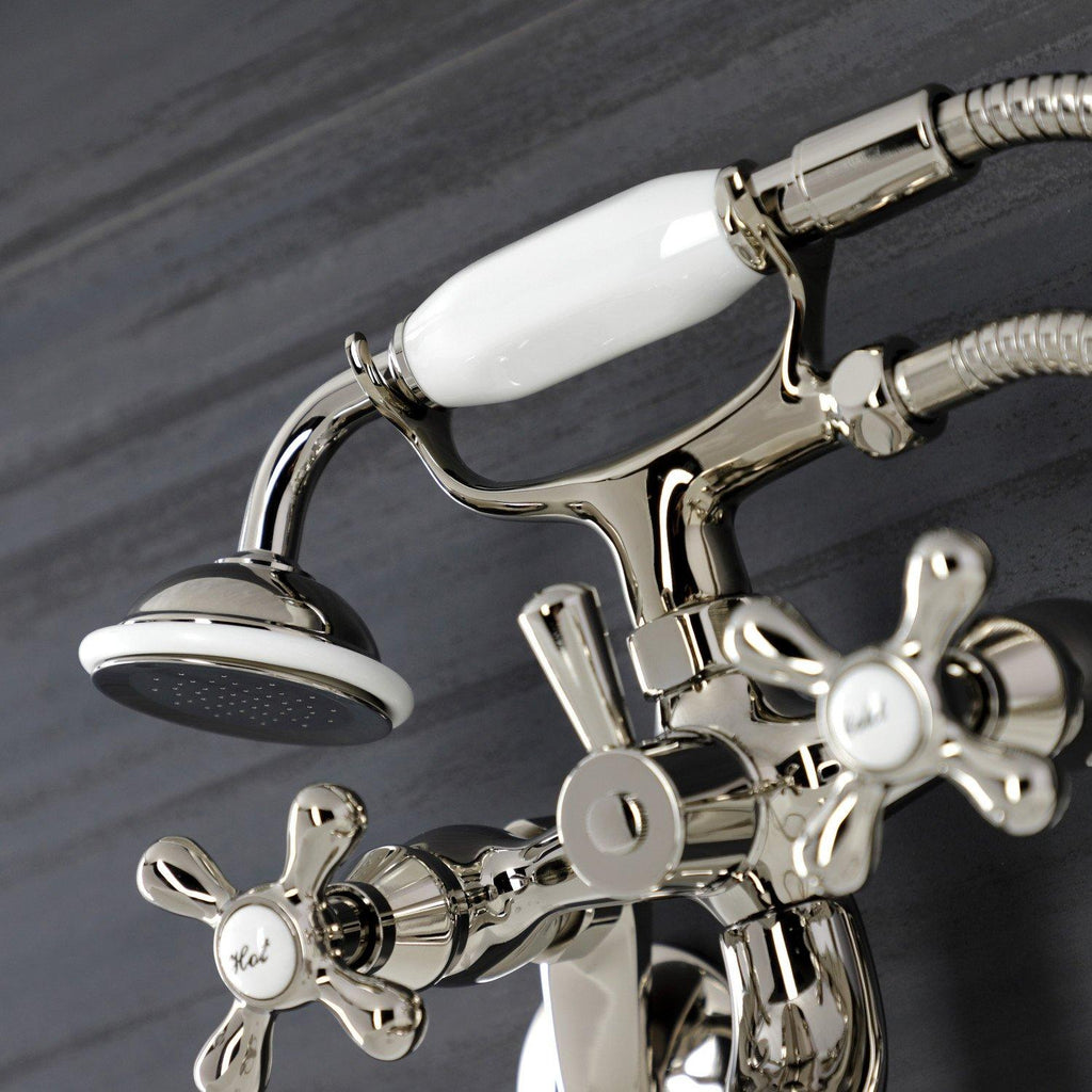 Kingston Two-Handle Clawfoot Tub Faucet with Hand Shower