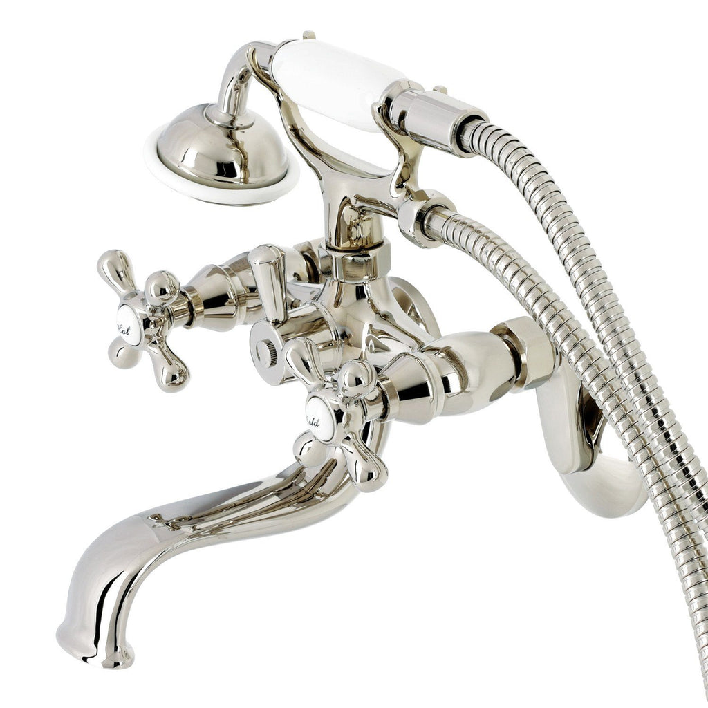 Kingston Two-Handle Clawfoot Tub Faucet with Hand Shower