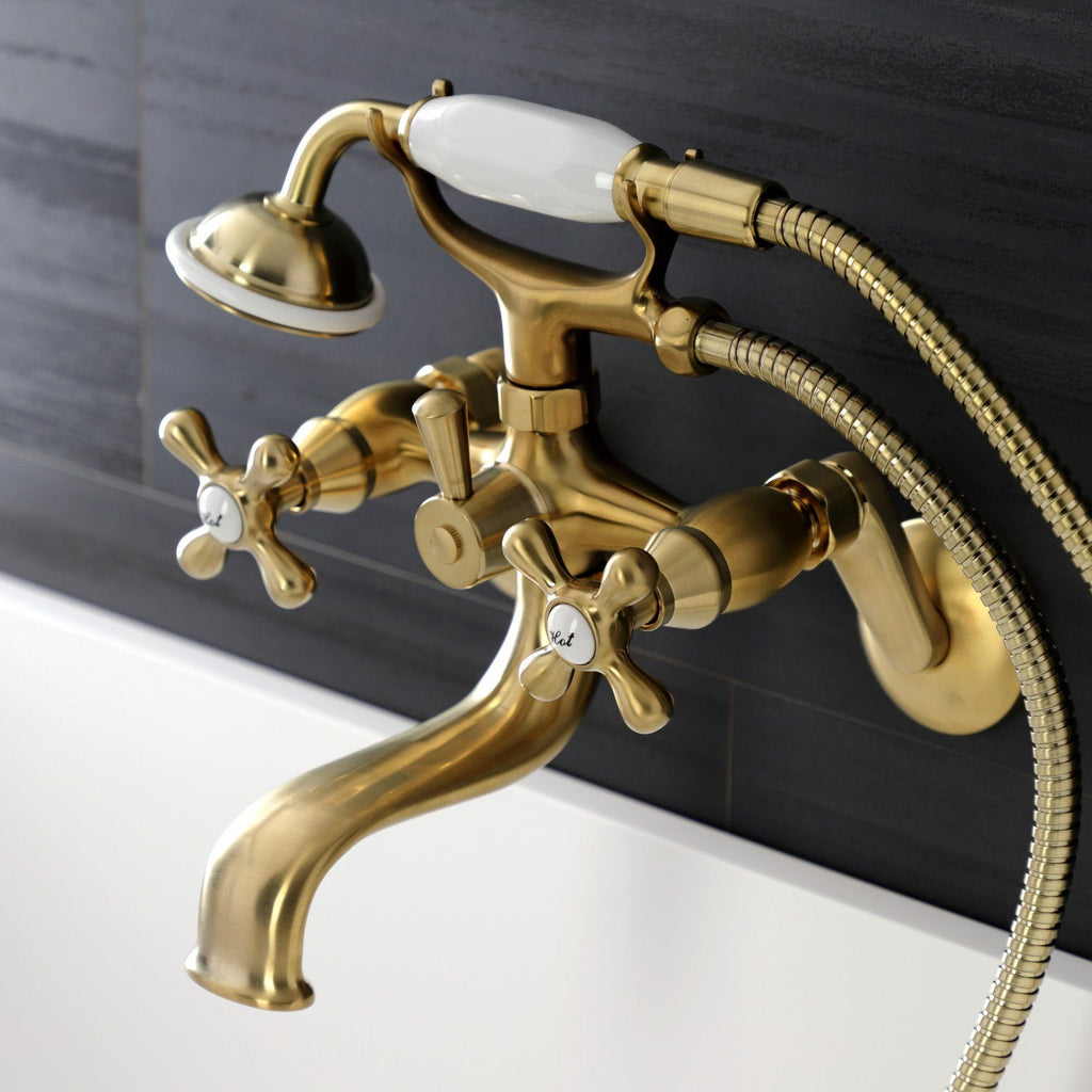 Kingston Two-Handle Clawfoot Tub Faucet with Hand Shower