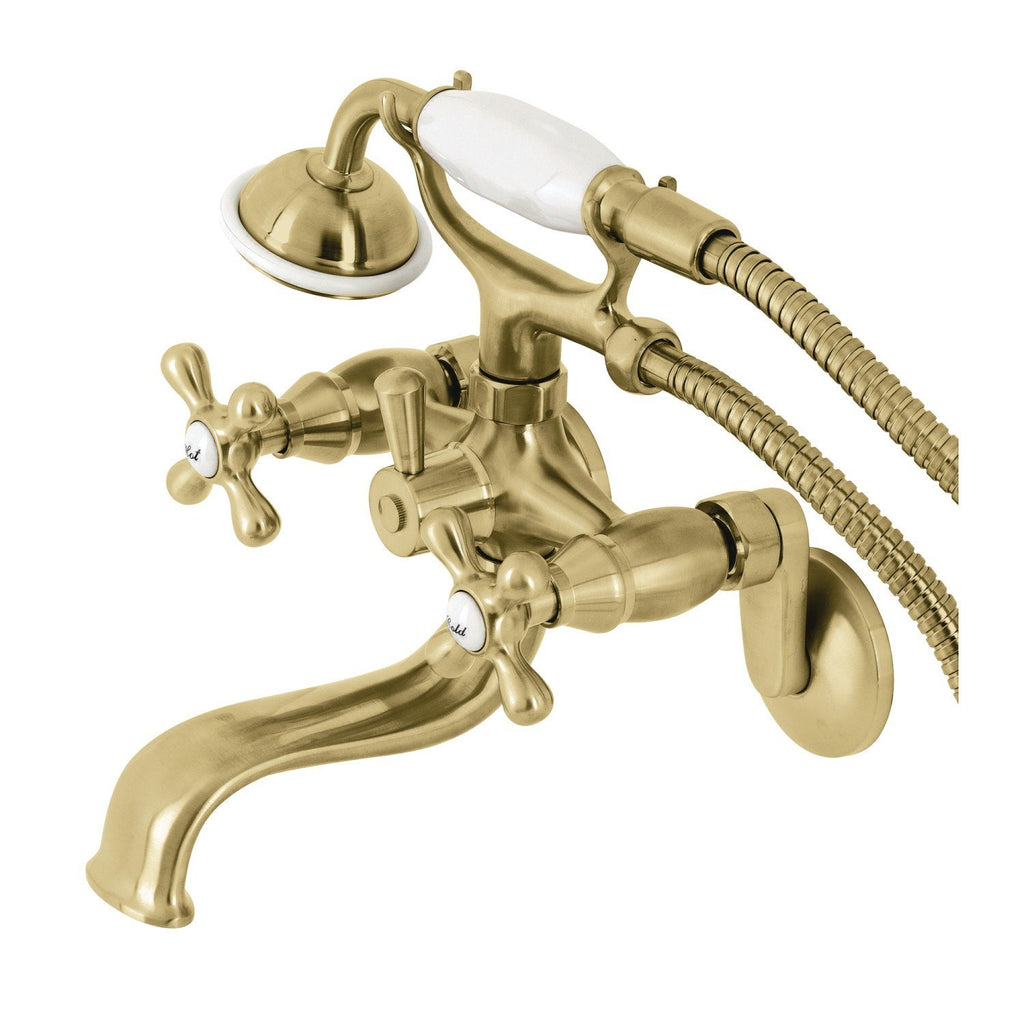 Kingston Two-Handle Clawfoot Tub Faucet with Hand Shower
