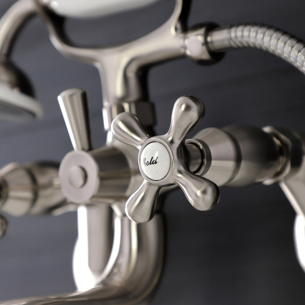 Kingston Two-Handle Clawfoot Tub Faucet with Hand Shower