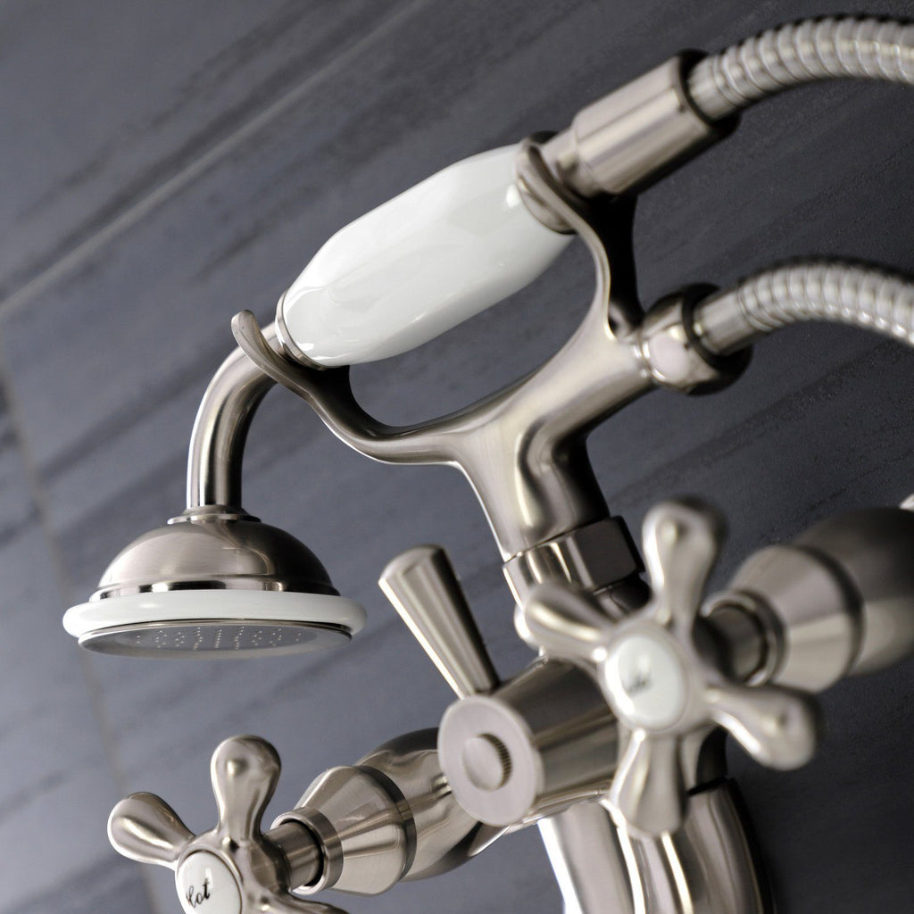 Kingston Two-Handle Clawfoot Tub Faucet with Hand Shower