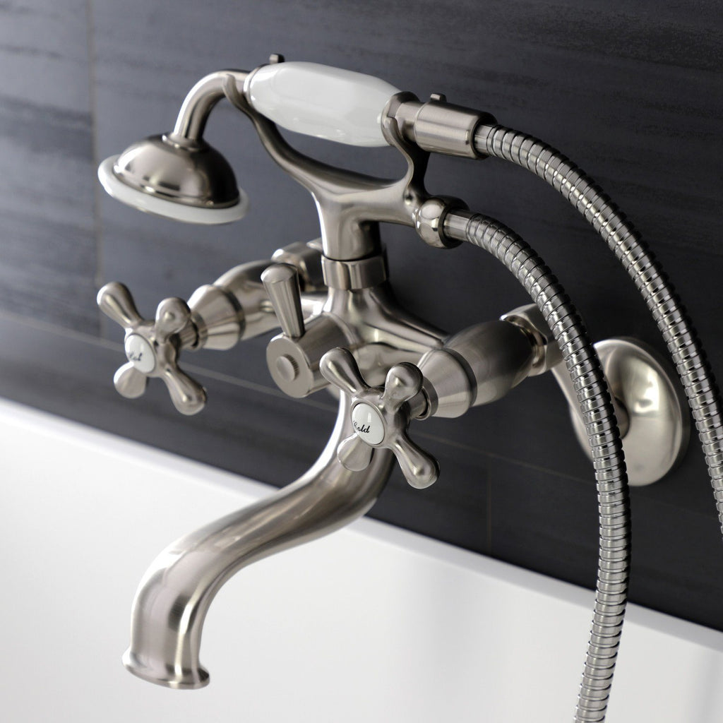 Kingston Two-Handle Clawfoot Tub Faucet with Hand Shower