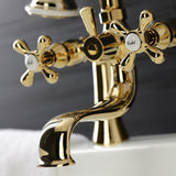 Kingston Three-Handle 2-Hole Deck-Mount Clawfoot Tub Faucet with Hand Shower