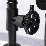 Fuller Two-Handle 4-Hole Deck Mount Industrial Style Bridge Kitchen Faucet with Brass Side Sprayer