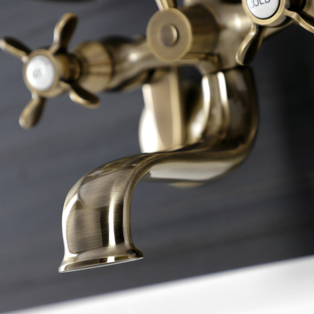 Essex Three-Handle 2-Hole Wall Mount Clawfoot Tub Faucet with Handshower