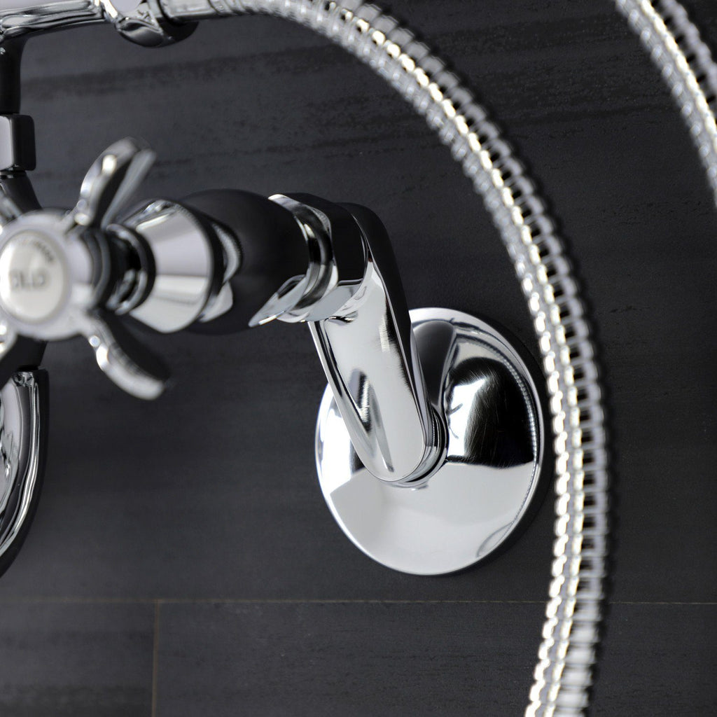 Essex Three-Handle 2-Hole Wall Mount Clawfoot Tub Faucet with Handshower
