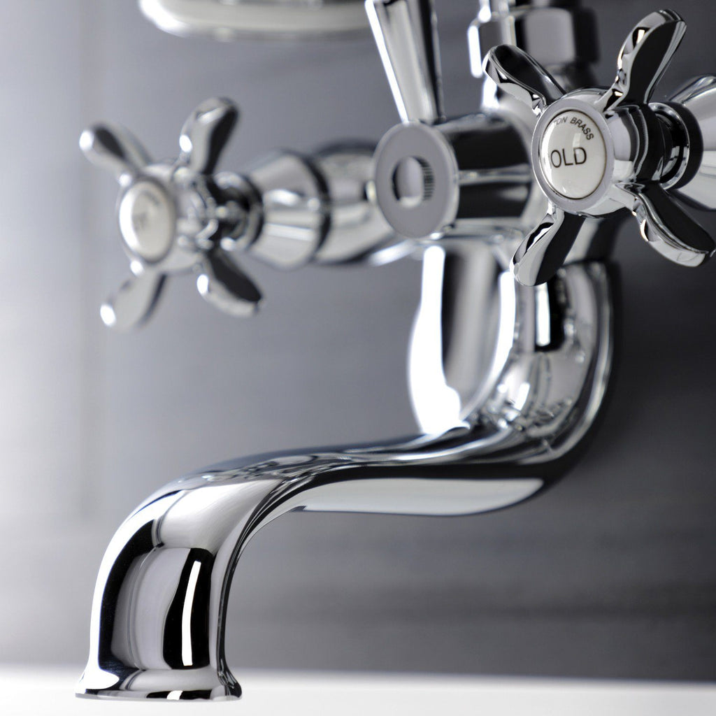 Essex Three-Handle 2-Hole Wall Mount Clawfoot Tub Faucet with Handshower