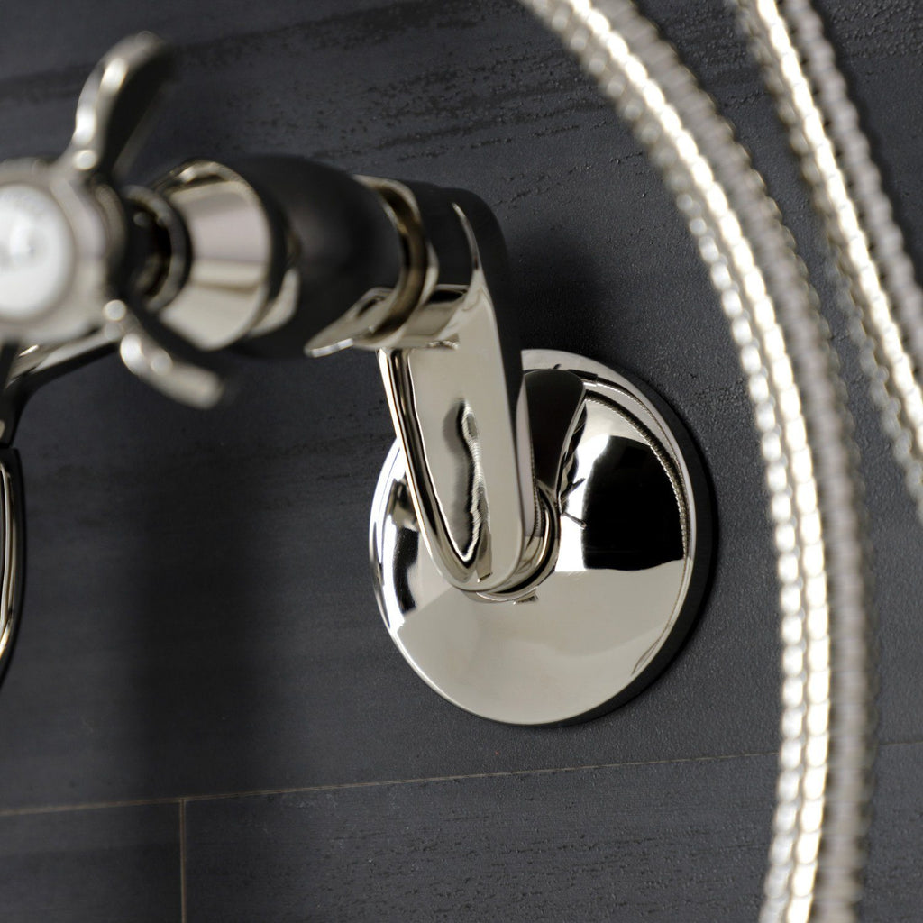 Essex Three-Handle 2-Hole Wall Mount Clawfoot Tub Faucet with Handshower