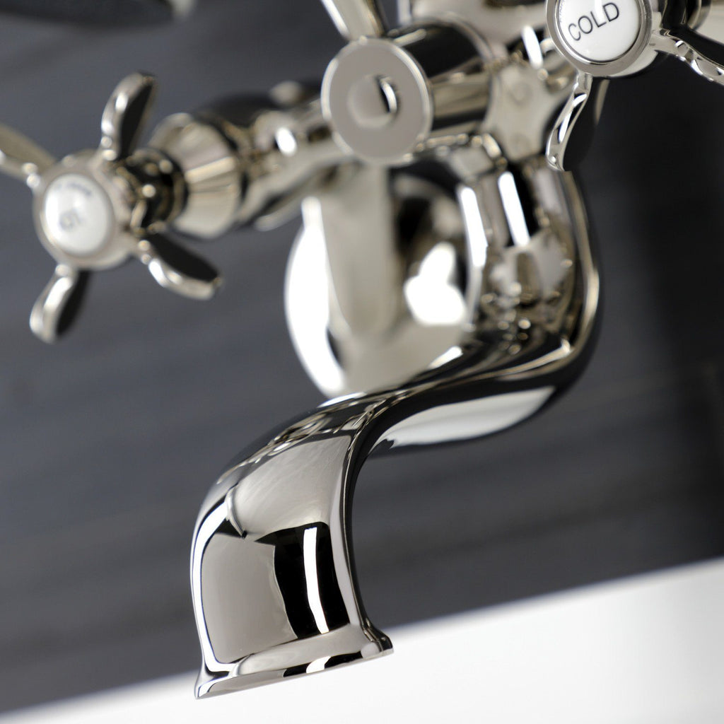 Essex Three-Handle 2-Hole Wall Mount Clawfoot Tub Faucet with Handshower