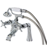 Essex Three-Handle 2-Hole Deck Mount Clawfoot Tub Faucet with Hand Shower