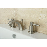 Concord Two-Handle 3-Hole Deck Mount Mini-Widespread Bathroom Faucet with Brass Pop-Up