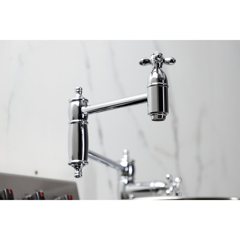 Restoration Two-Handle 1-Hole Deck Mount Pot Filler Faucet