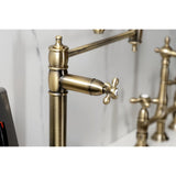 Restoration Two-Handle 1-Hole Deck Mount Pot Filler Faucet