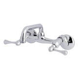 Kingston Double-Handle 2-Hole Wall Mount Laundry Faucet
