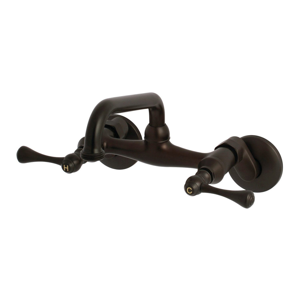 Kingston Double-Handle 2-Hole Wall Mount Laundry Faucet