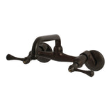 Kingston Double-Handle 2-Hole Wall Mount Laundry Faucet