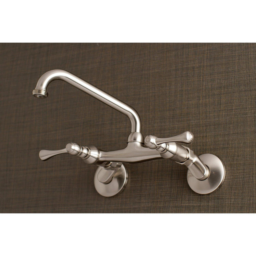 Kingston Double-Handle 2-Hole Wall Mount Laundry Faucet