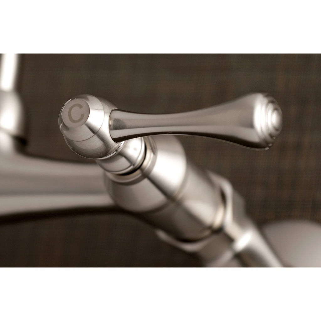 Kingston Double-Handle 2-Hole Wall Mount Laundry Faucet