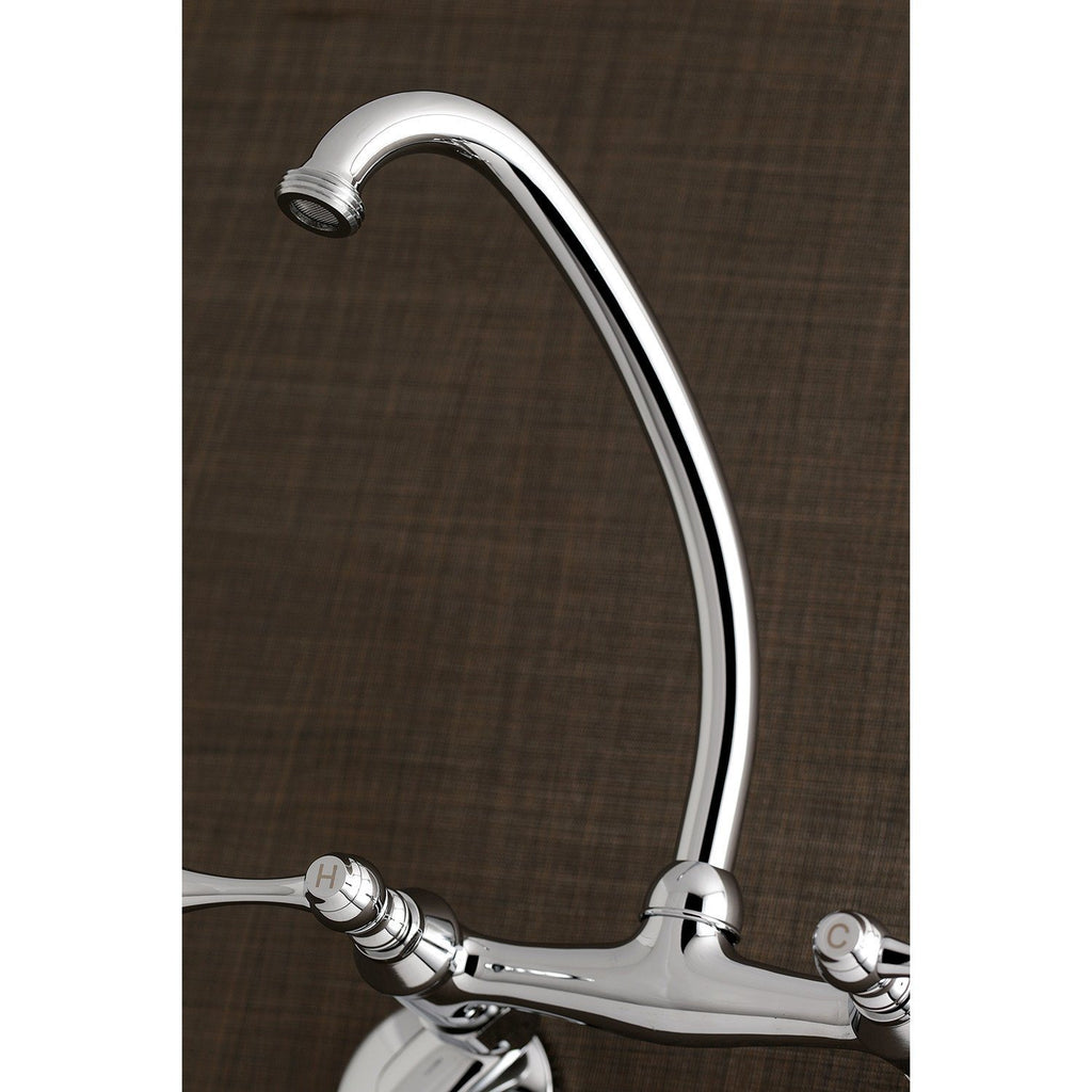 Kingston Double-Handle 2-Hole Wall Mount Laundry Faucet