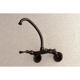 Kingston Double-Handle 2-Hole Wall Mount Laundry Faucet