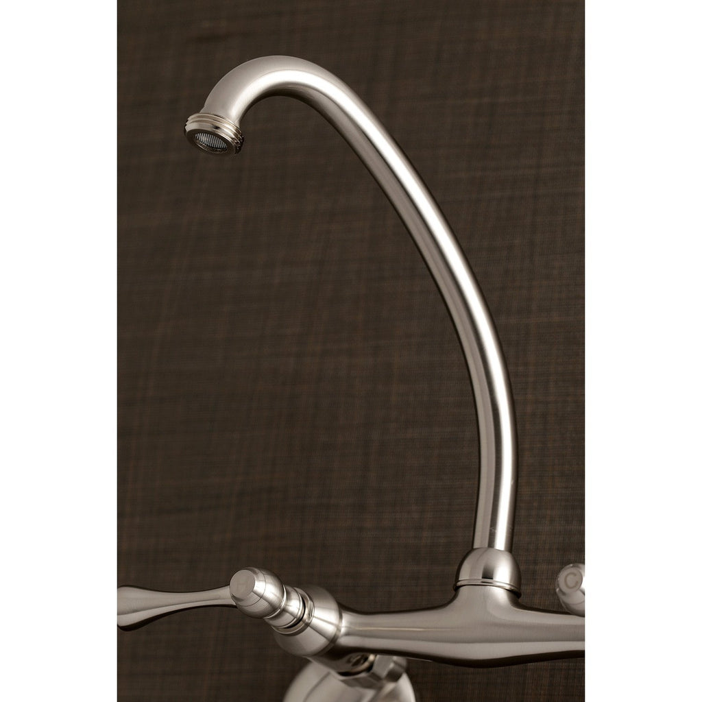 Kingston Double-Handle 2-Hole Wall Mount Laundry Faucet