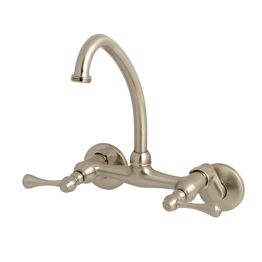 Kingston Double-Handle 2-Hole Wall Mount Laundry Faucet