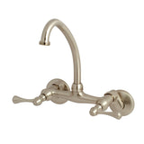 Kingston Double-Handle 2-Hole Wall Mount Laundry Faucet