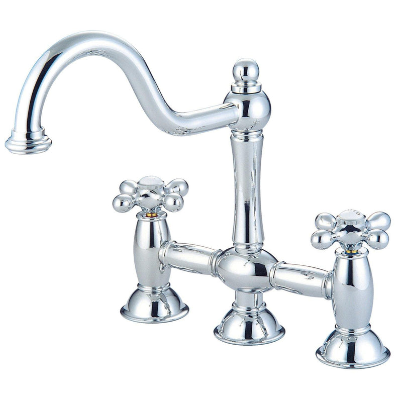 Restoration Two-Handle 3-Hole Deck Mount Bridge Kitchen Faucet