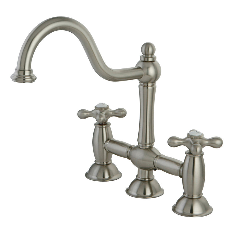 Restoration Two-Handle 3-Hole Deck Mount Bridge Kitchen Faucet