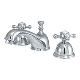 Vintage Two-Handle 3-Hole Deck Mount Widespread Bathroom Faucet with Brass Pop-Up