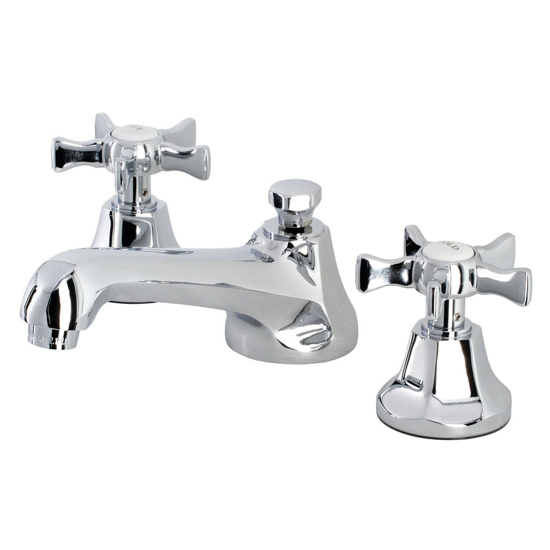 Hamilton Two-Handle 3-Hole Deck Mount Widespread Bathroom Faucet with Brass Pop-Up Drain