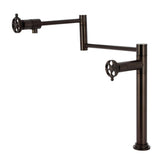 Webb Two-Handle 1-Hole Deck Mount Pot Filler Faucet with Knurled Handle