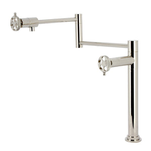 Webb Two-Handle 1-Hole Deck Mount Pot Filler Faucet with Knurled Handle