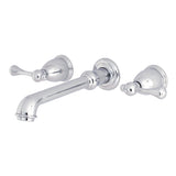 English Country Two-Handle 3-Hole Wall Mount Roman Tub Faucet