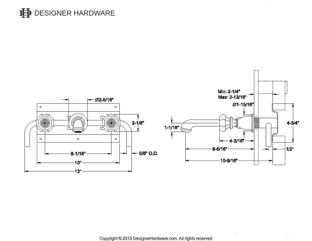 Celebrity Two-Handle 3-Hole Wall Mount Roman Tub Faucet