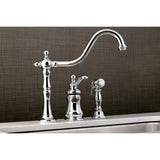 Templeton Single-Handle 3-Hole Deck Mount Widespread Kitchen Faucet with Brass Sprayer