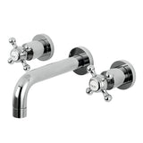 Metropolitan Double-Handle 3-Hole Wall Mount Bathroom Faucet