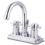 Concord Double-Handle 3-Hole Deck Mount 4-Inch Centerset Bathroom Faucet with Brass Pop-Up