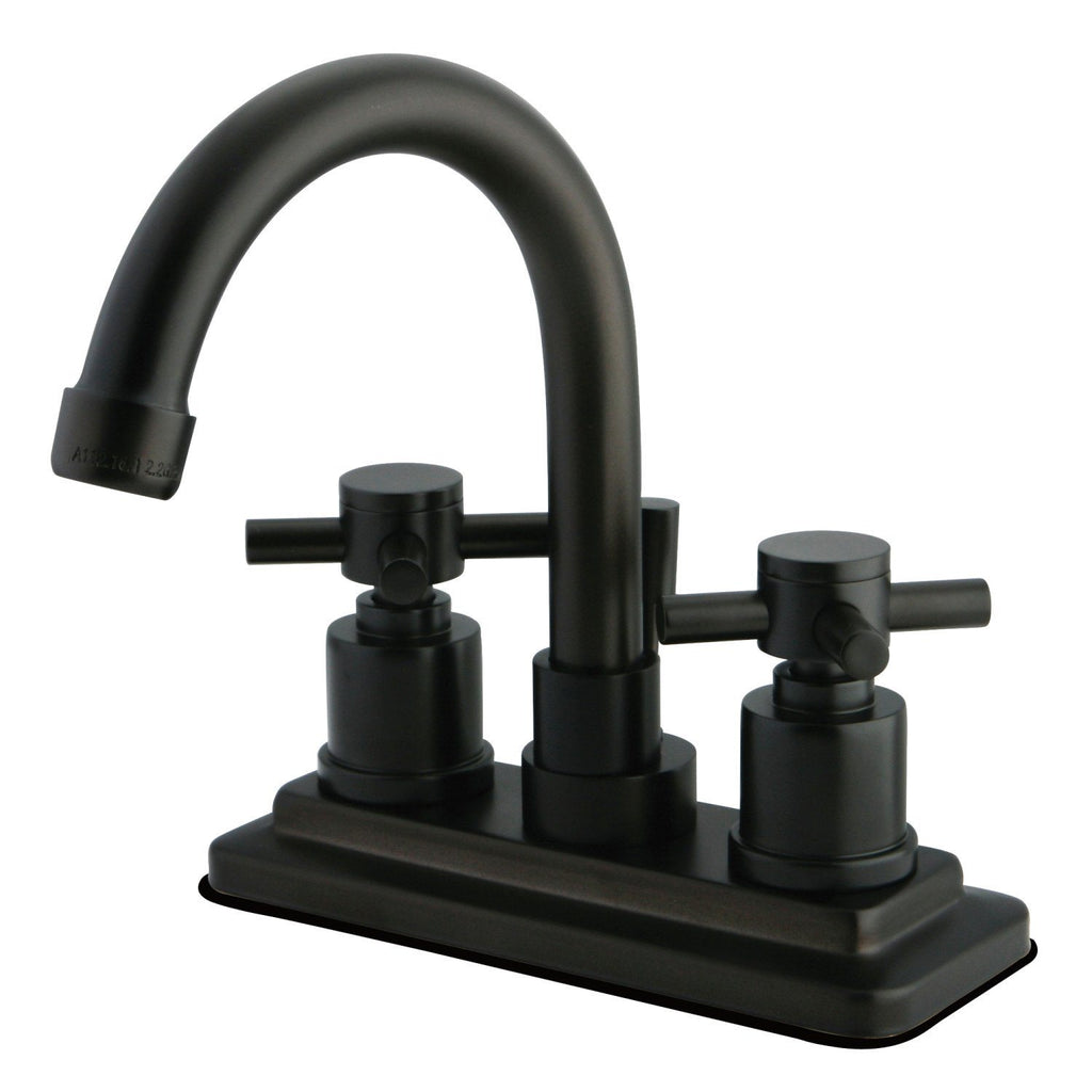 Concord Double-Handle 3-Hole Deck Mount 4-Inch Centerset Bathroom Faucet with Brass Pop-Up