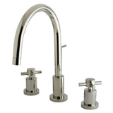 Concord Two-Handle 3-Hole Deck Mount Widespread Bathroom Faucet with Brass Pop-Up