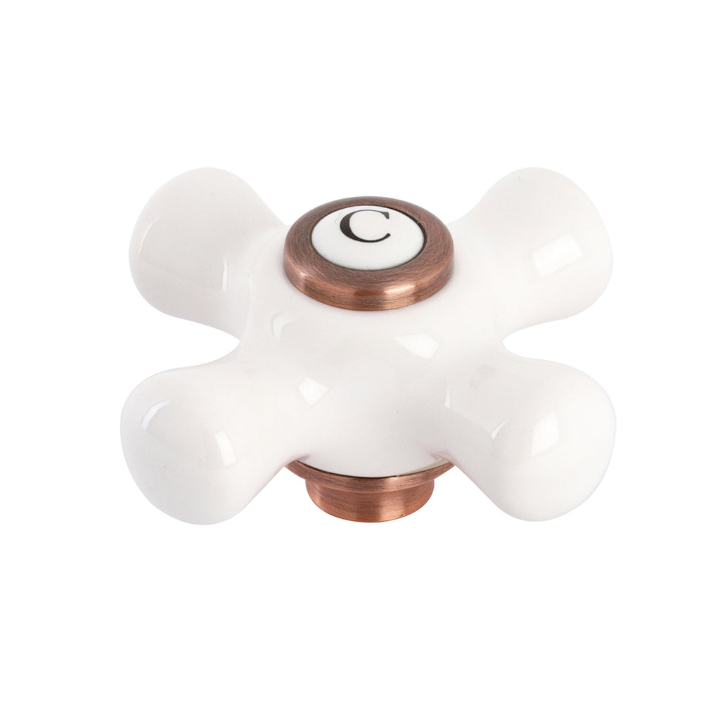 Porcelain Cross Handle (Cold Side)
