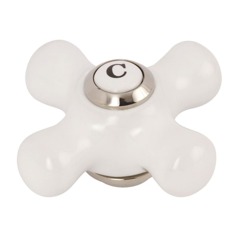 Porcelain Cross Handle (Cold Side)