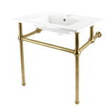Fauceture 31-Inch Console Sink with Brass Legs (Single Faucet Hole)