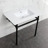 Fauceture 37-Inch Console Sink with Brass Legs (Single Faucet Hole)