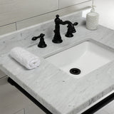 Dreyfuss 30-Inch Carrara Marble Vanity Top with Stainless Steel Legs (8-Inch, 3-Hole)